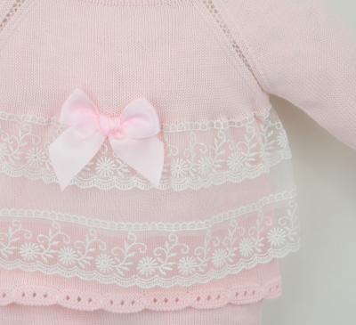 Pex B0933 * PX0933P Arianna Lace and bow trimmed Suit(3-18 months)