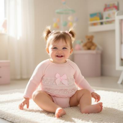 PX0934-P  Arianna Lace and Bow Trimmed Jam Pants  (3-18 months)