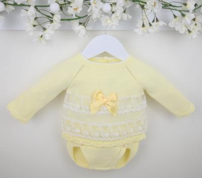 Pex B0934 * PX0934-Y Arianna Lace and Bow Trimmed Jam Pants (3-18 months)