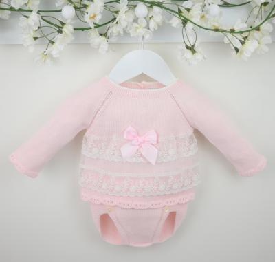 PX0934P  Arianna Lace and bow trimmed Jam Pants (3-18 months)