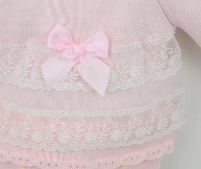 Pex B0934 * PX0934P Arianna Lace and bow trimmed Jam Pants(3-18 months)