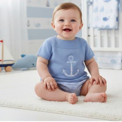 PX0941BA   Sky Blue Toby Pants Suit  (0-9 months)