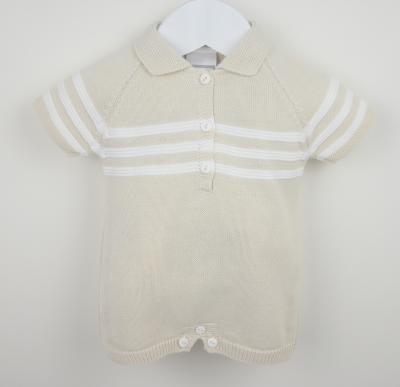 Pex   PX09430N Mateo Natural Stripe Romper (9-24 months)