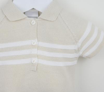 Pex   PX09430N Mateo Natural Stripe Romper (9-24 months)