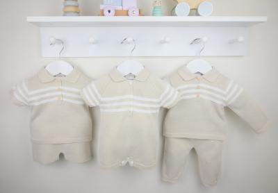 Pex   PX09430N Mateo Natural Stripe Romper (9-24 months)
