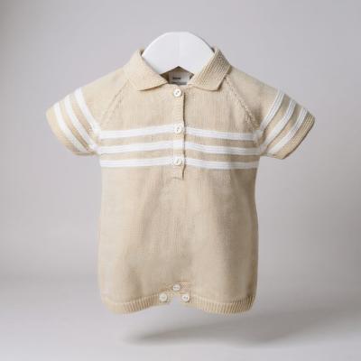 Pex   PX09430-N Mateo Natural Stripe Romper (9-24 months)