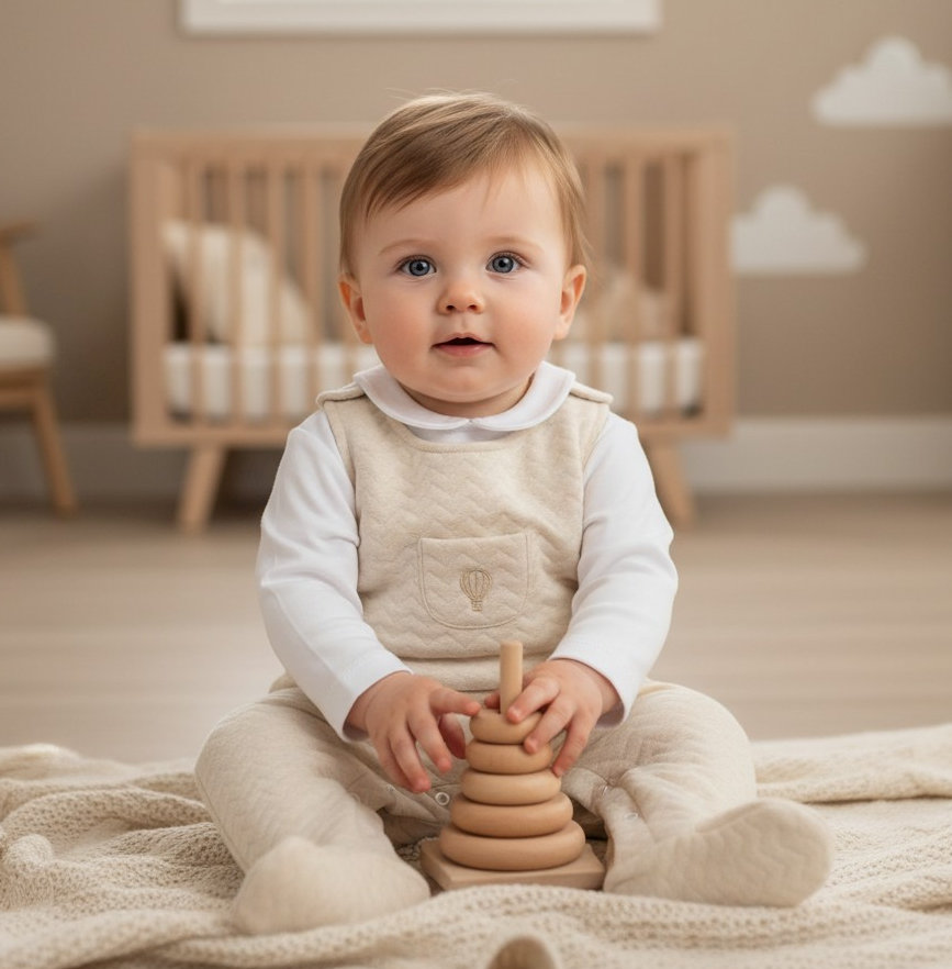 Pex B1009  PX1008-N Pascal Dungaree Hot Air Balloon (NB - 12 months)