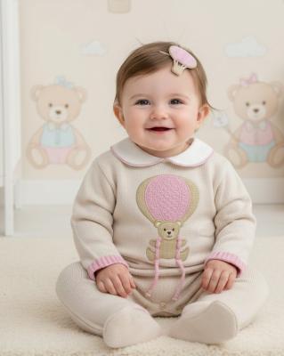 PX1025-P  Hot Air Teddy Knitted Romper   (Newborn - 12 months)