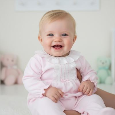 PX1031P  Hannah Velour All in One  ( Newborn - 9 months)