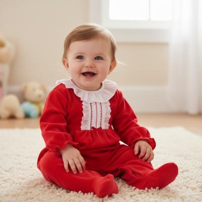 PX1031R  Hannah Velour All in One  ( Newborn - 9 months)