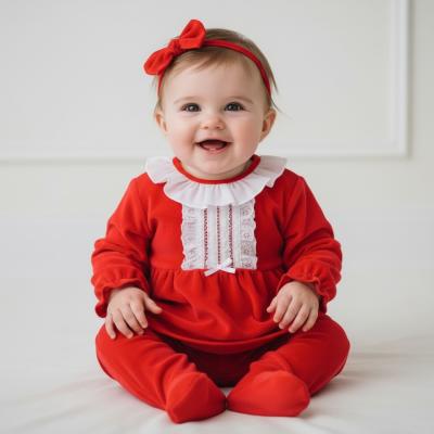 PX1033R  Hannah Velour Two Piece  ( Newborn - 9 months)