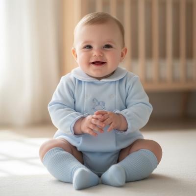 PX1036_S   Sky  George Romper  (Newborn - 6 months)