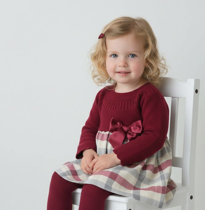 Pex B0726 * PX1043-B-A Burgundy Liza Dress (9-36 months)