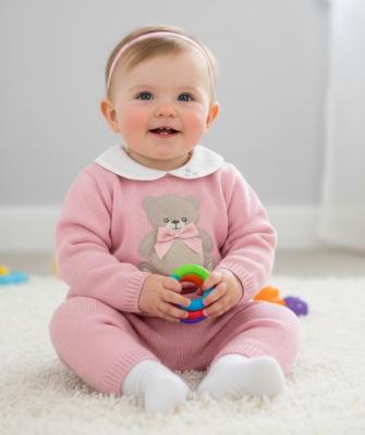 PX1108-P-B  Pink "Teddy" Top & Trousers Set  (9-24 months)