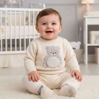 PX1111-N-B  Natural "Teddy" Top and Trousers Set  (9-24 )