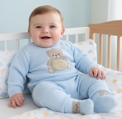 PX1111-S-A  Sky"Teddy" Top and Trousers Set  (newborn - 9 months)