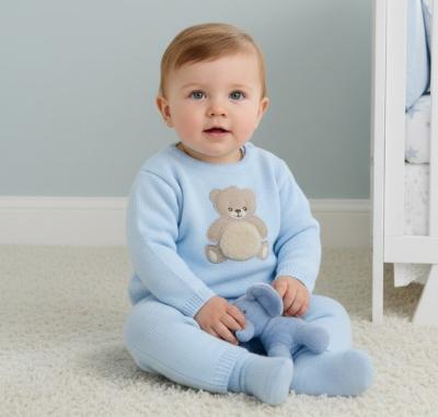 PX1111-S-B  Sky"Teddy" Top and Trousers Set  (9-24 months)