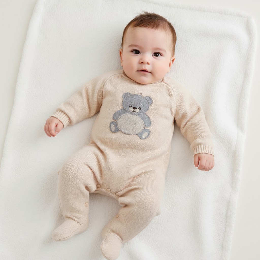 Pex B1112 * PX1112-N-A  "Teddy" Knit All in one ( Newborn - 9 months)