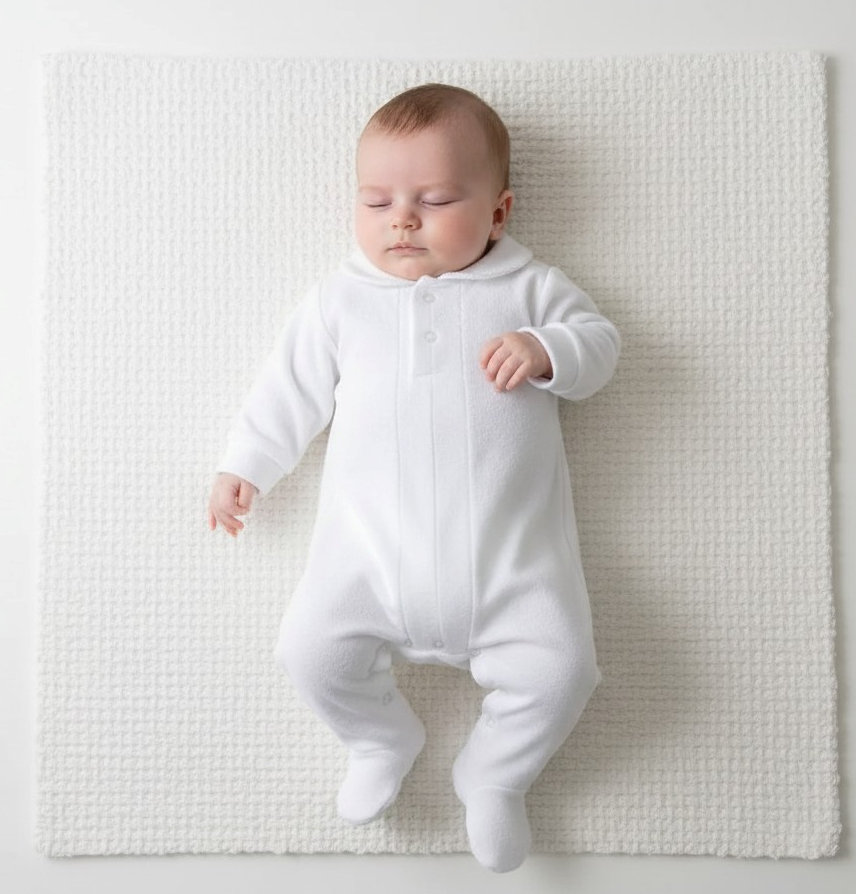 Pex  * PX7177_AIO_W White Classic Velour All In One (NB-6 months)