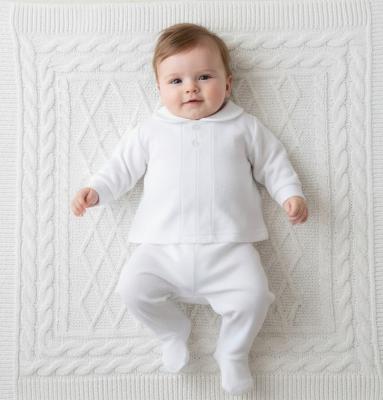 PX8874_W  White Classic Velour Two Piece Set  (NB-6m)