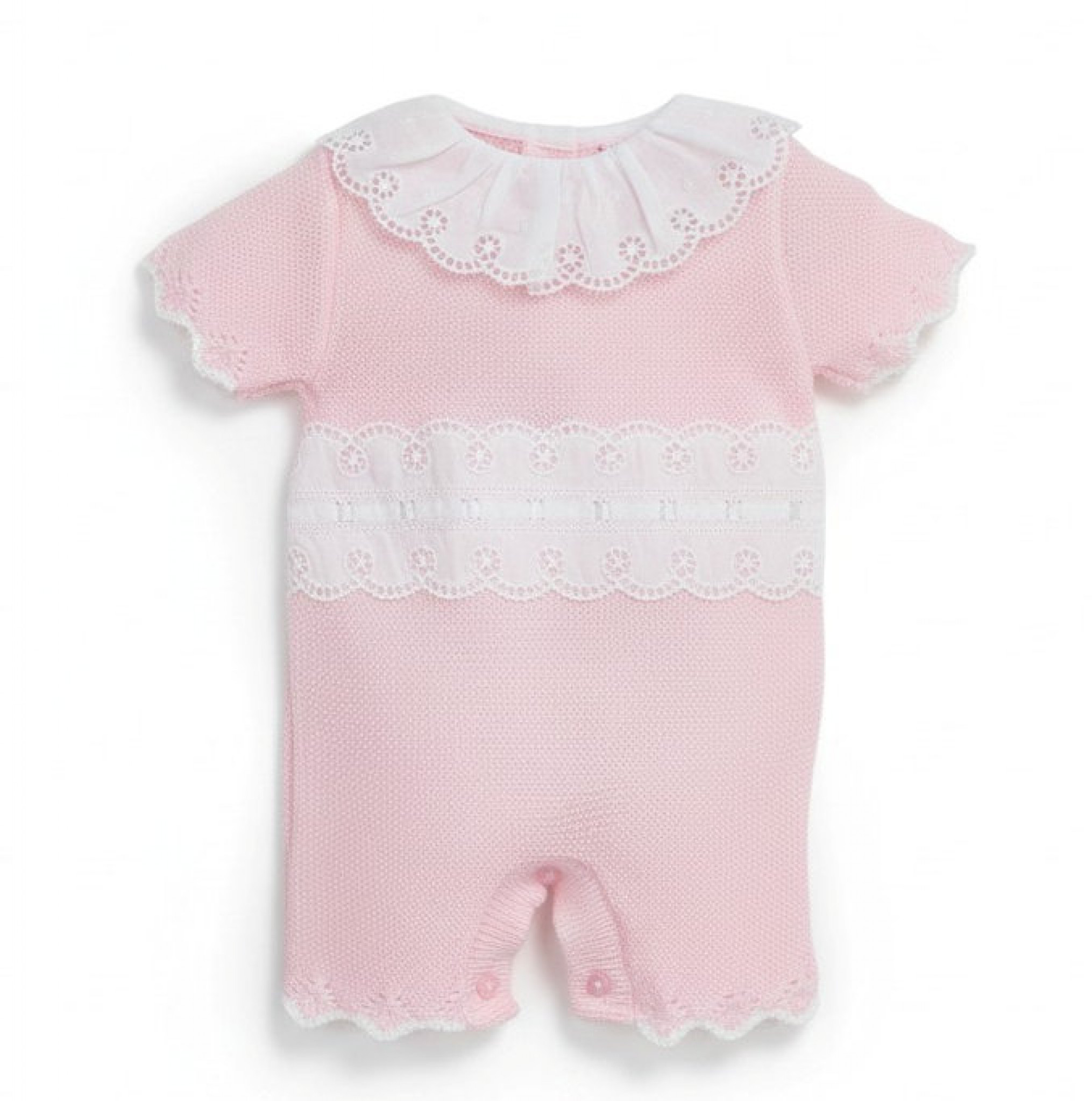 Pex B9755 * PX9755_Clara_P Ribbon and Lace Romper (0-12 Months)