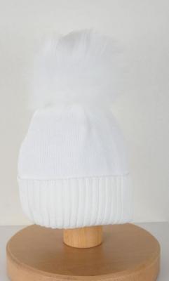 Pex B9867001 * PX9867W White Luxury Lined Pom Pom Hat (0-12m)