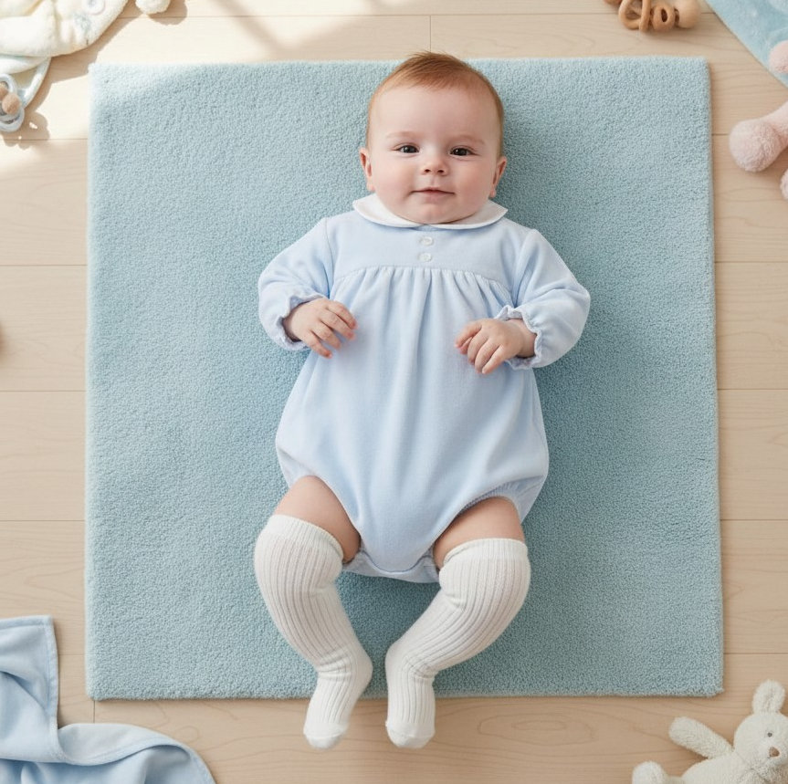 Pex B9873009 * PX9873_A Sky Aspen Romper (Newborn - 6 months)