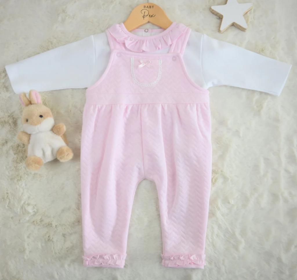 Pex B9899 * PX9901-A-Po "Lily" Dungaree Set (NB-6 months) ODDS