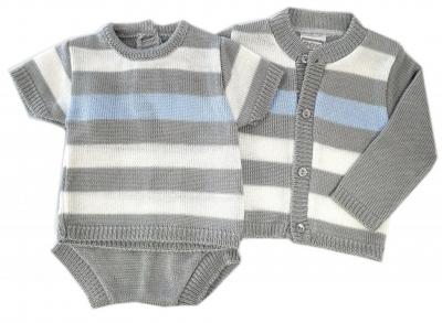 Pex B9789 * PXCamden_JP Striped Pants 3 Piece Set (0-12 Months)