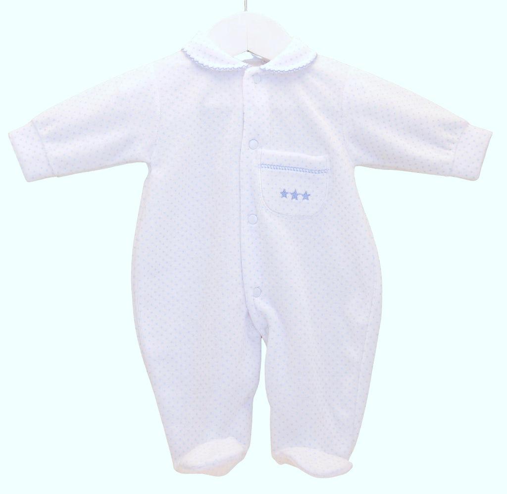 Pex EEC * PXJasper_Wh Jasper Velour All In One (Newborns ONLY)