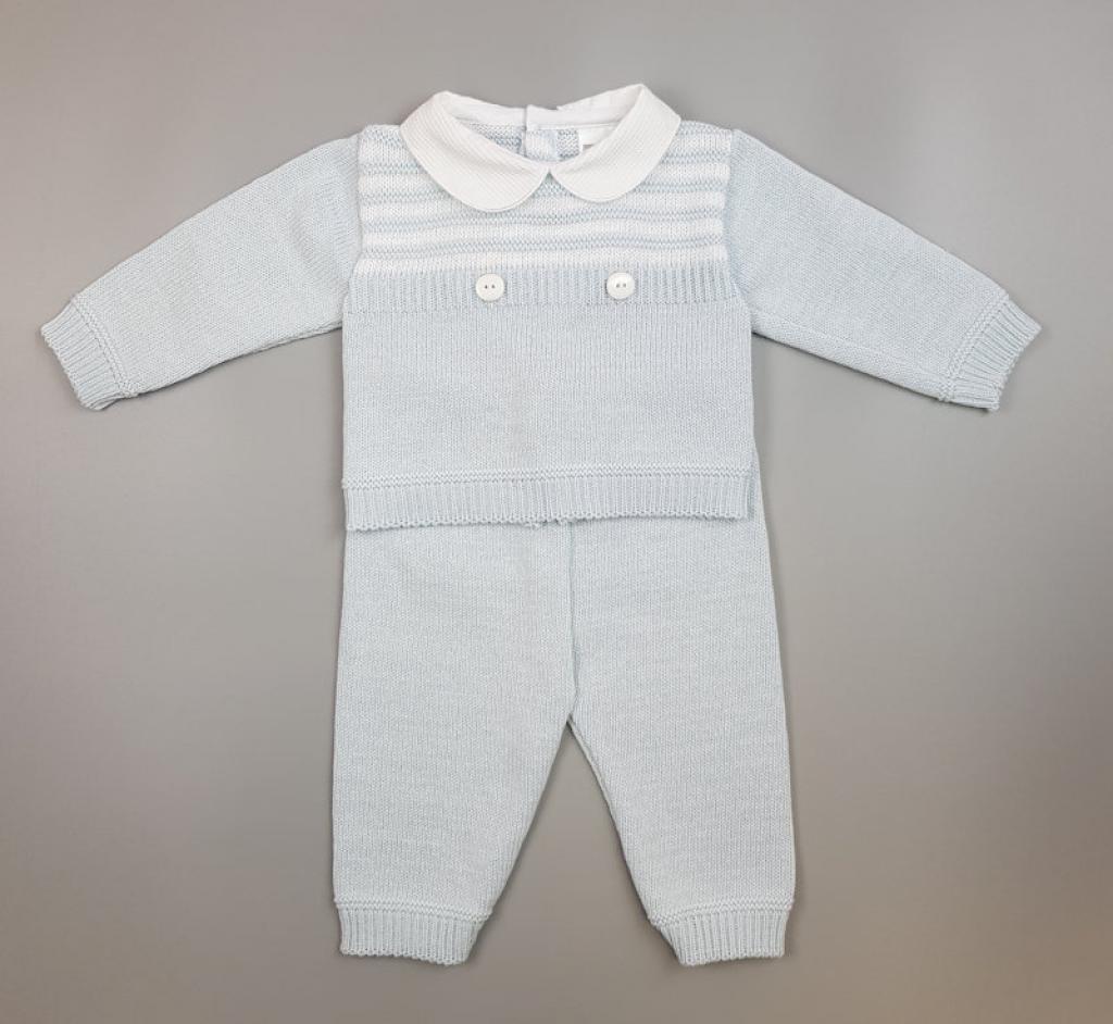 Pex Kasper Suit Blue * PXKasper_2P_Ba Blue Cotton Knitted Two Piece Set (NB-9m)