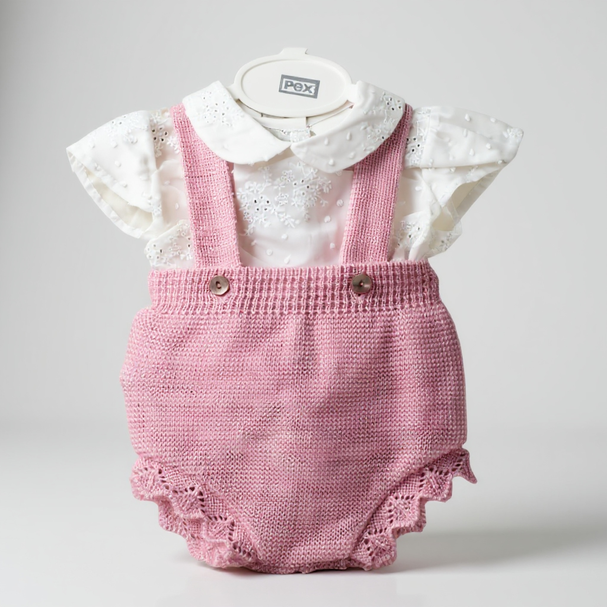 Pex  * PXMACIE_Dun-P Pink Macie Short Dungaree Outfit (0-12 months)
