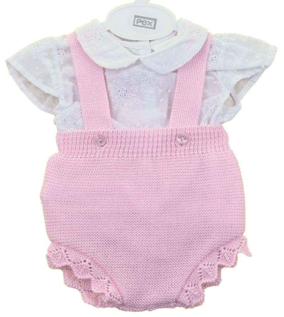 Pex  * PXMACIE_Dun_P Pink Macie Short Dungaree Outfit (0-12 months)