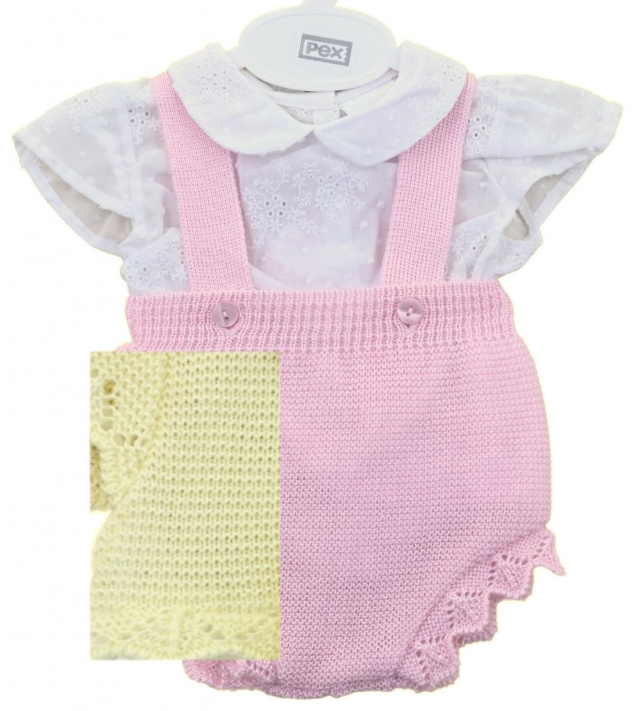Pex  * PXMACIE_Dun_Y Yellow Macie Short Dungaree Outfit (0-12 months)