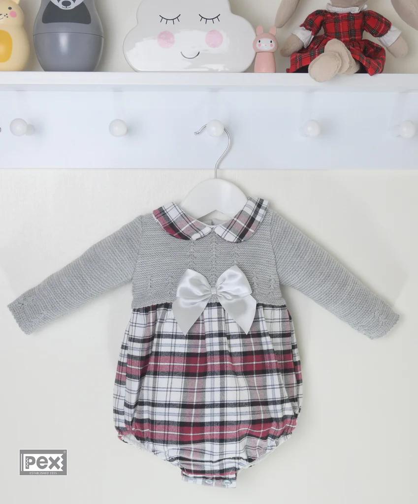 Pex   PXNina_R Knitted Tartan Romper (3-18 months)