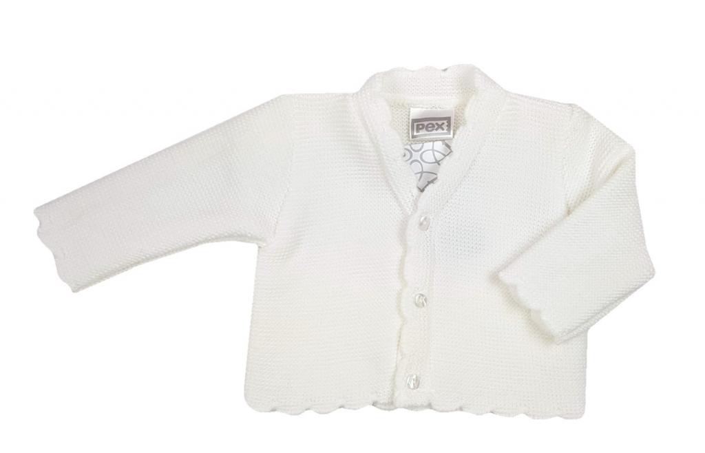 Pex LulieP  PX_Davis_W Cardigan with scalloped edge(newborn - 9 months)