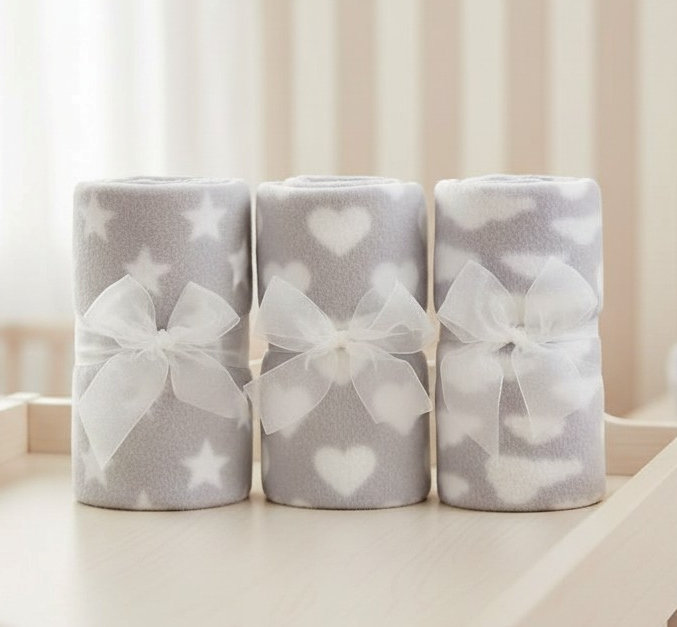 QT 19C248 5056188242256 QT19C248 White and Grey Fleece Blanket ( 3 designs)