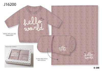 RB16200-DP  True Knit Boxed Jumper & Wrap  (0-3 months)