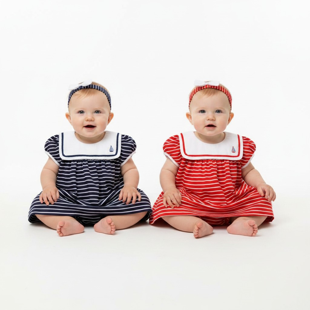 Rock a bye boutique A03166 * RBA03165A Sailor Dress Set (0-9 months)