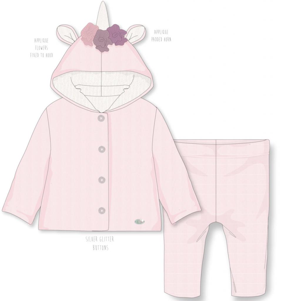 Rock a bye boutique  * RBA24400 Pink Unicorn knitted Outfit (0-12 months)