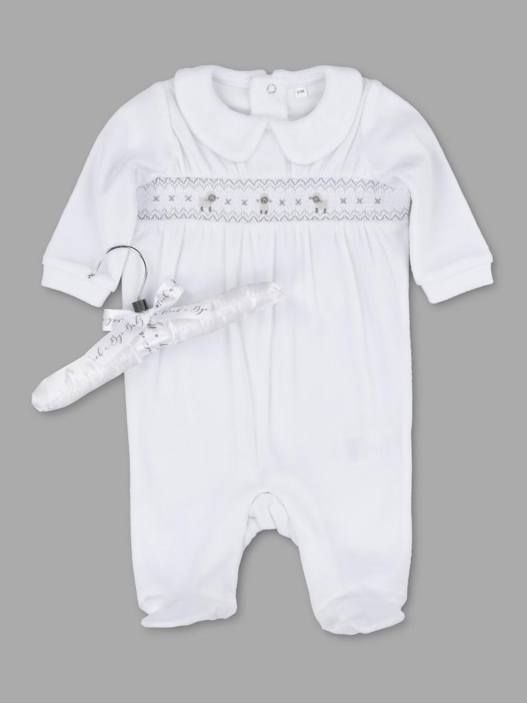 Rock a bye boutique V20912 505644809432 RBBV20912 Velour "Sheep" Smocked All In One (0-9 months)