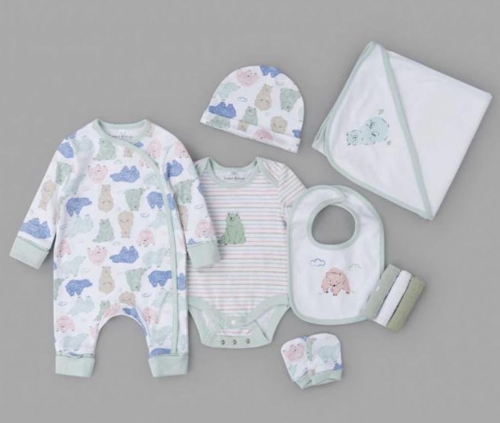 HOME GROWN BABY (organic) China  RBBV21661 Organic 8 Piece layette "Bear"( Newborn - 6 months)