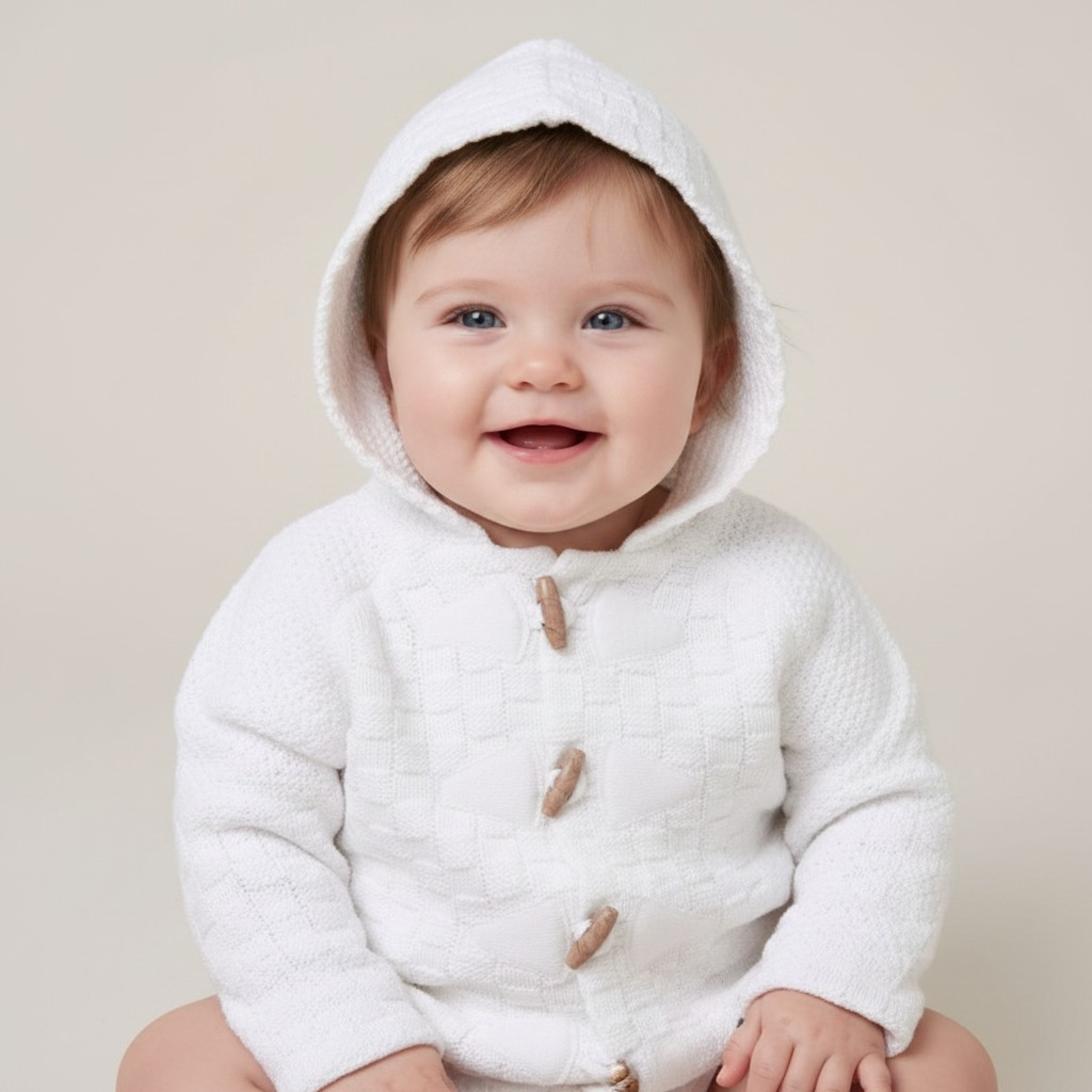 Rock a bye boutique China  RBC05132-W Toggle Basket Weave Cardigan (0-12 months)