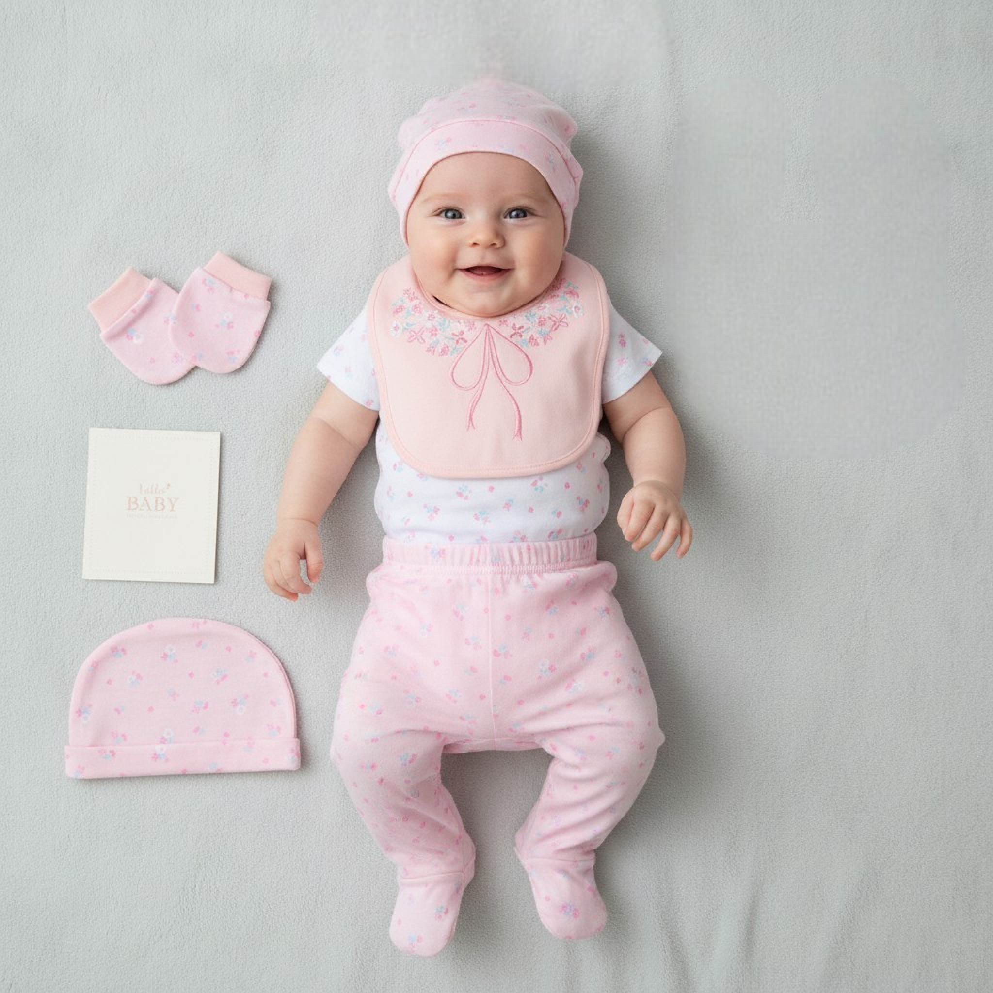 Rock a bye boutique  5056623232736 RBC05699P Bow Memory Book 6 Piece Set (NB - 6m)