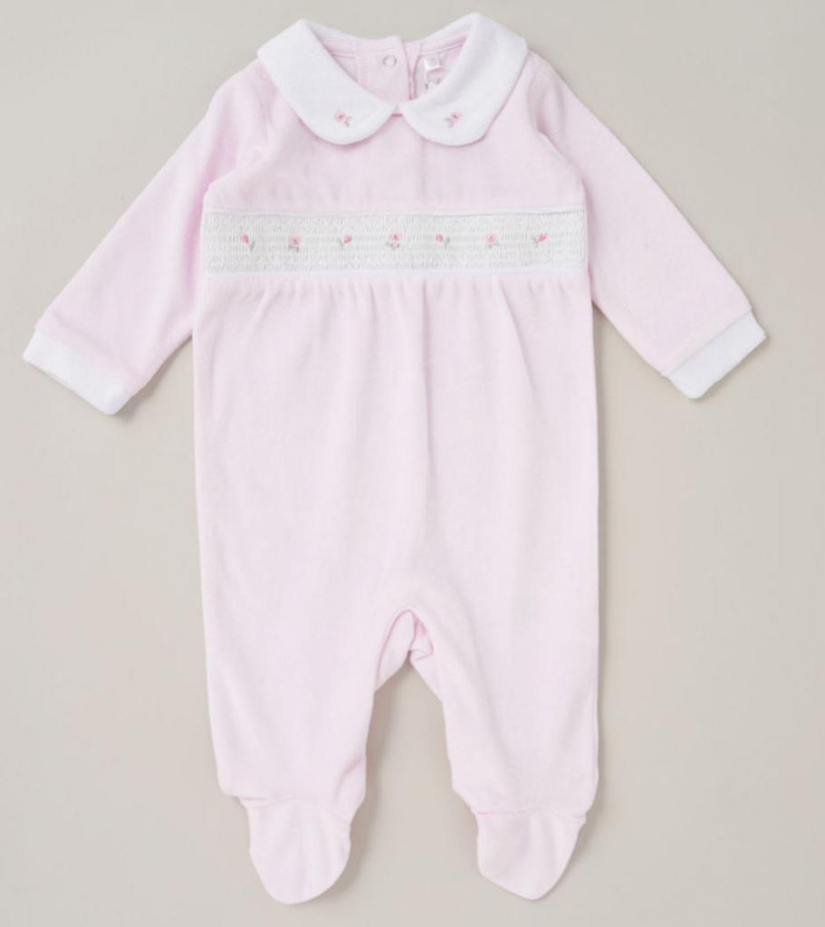 Rock a bye boutique   RBC06300 Rosebud Smocked All in one(6-9 months)