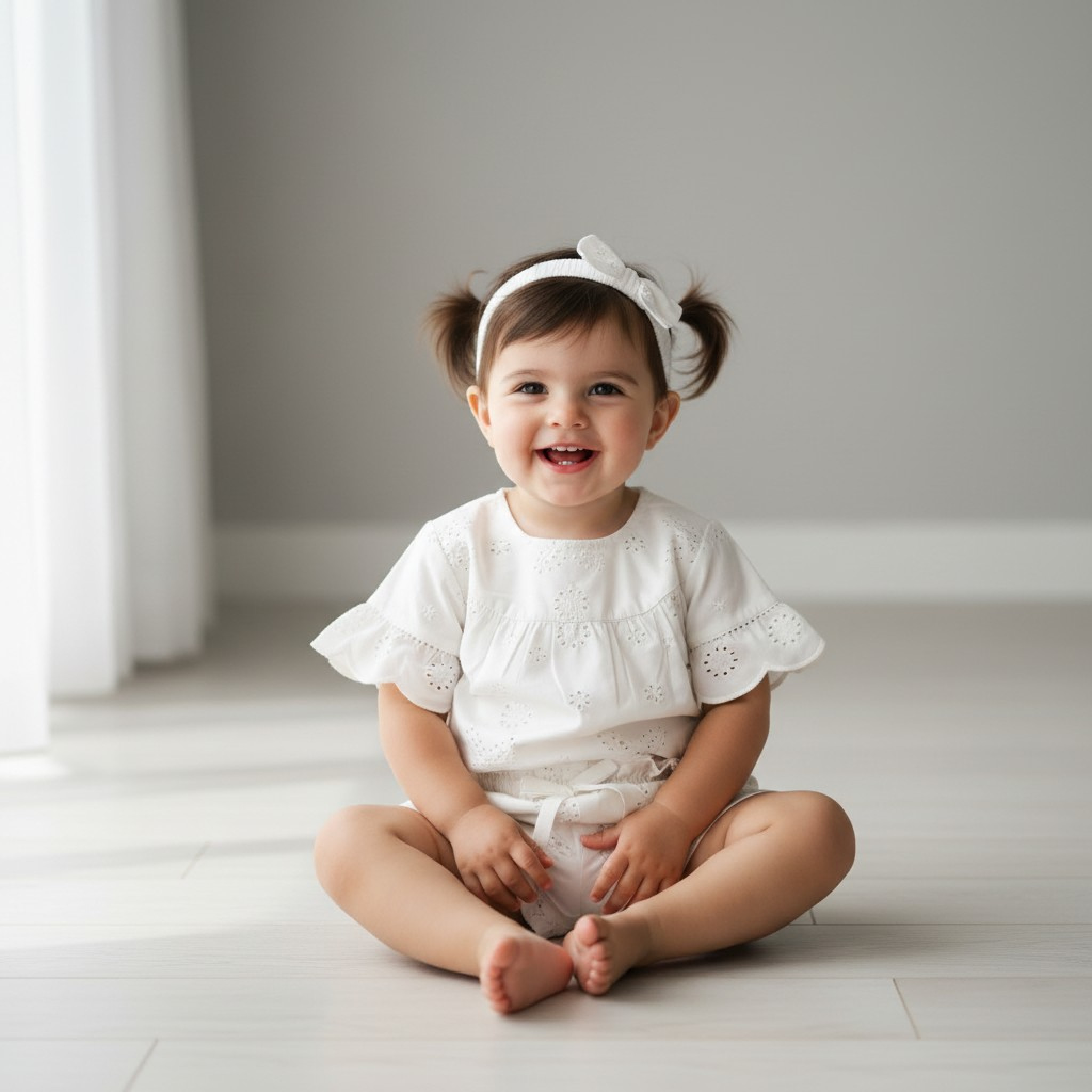 Rock a bye boutique D06870  RBD06870-W Broderie Anglaise shorts set ( 0-12 months)