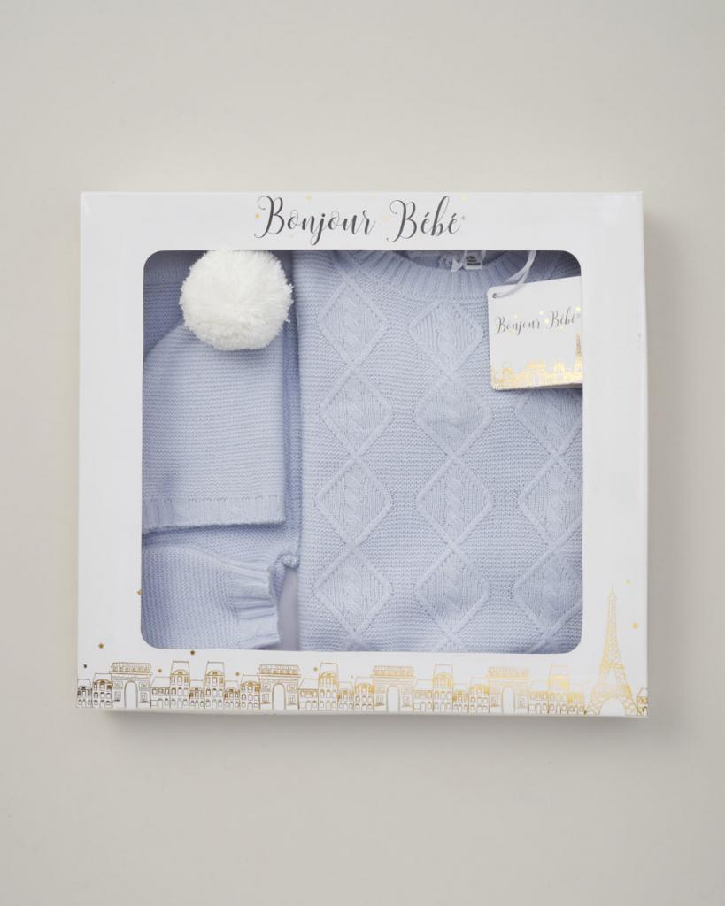 Bonjour Bebe D07066  RBD07068  Luxury Boxed  Knit Set  (Nb-6 months)
