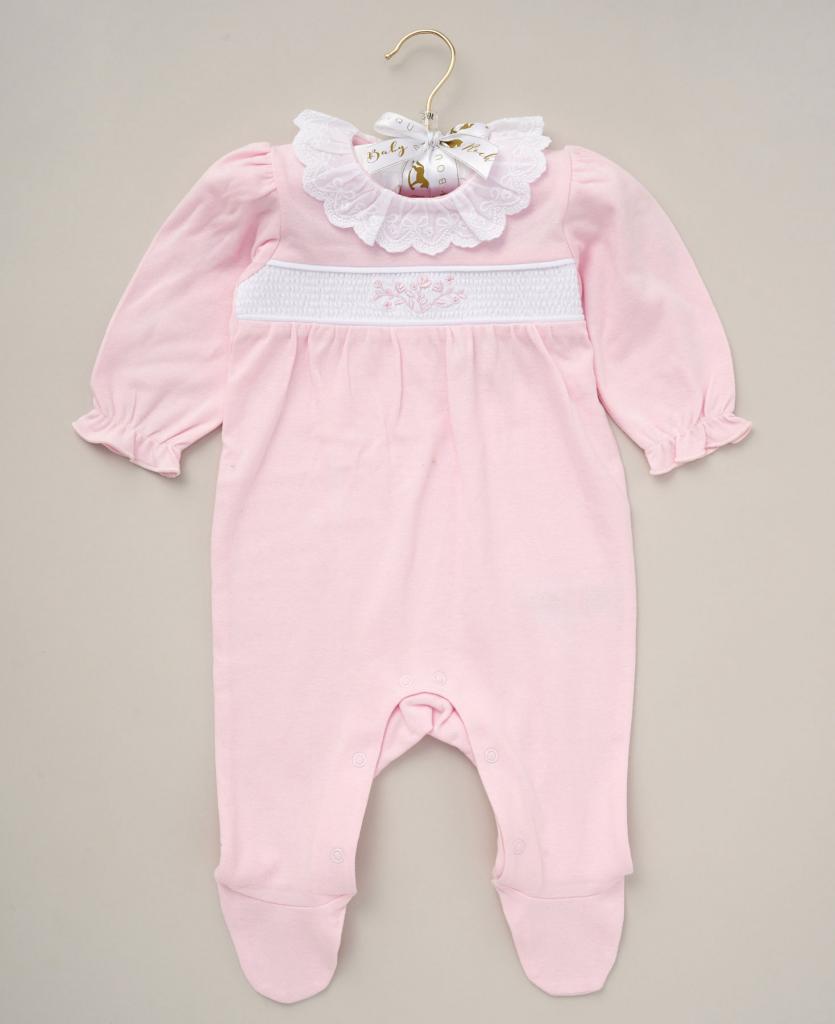 Rock a bye boutique D07087 * RBD07087 Smocked Velour Frill All in one (0-12 months)