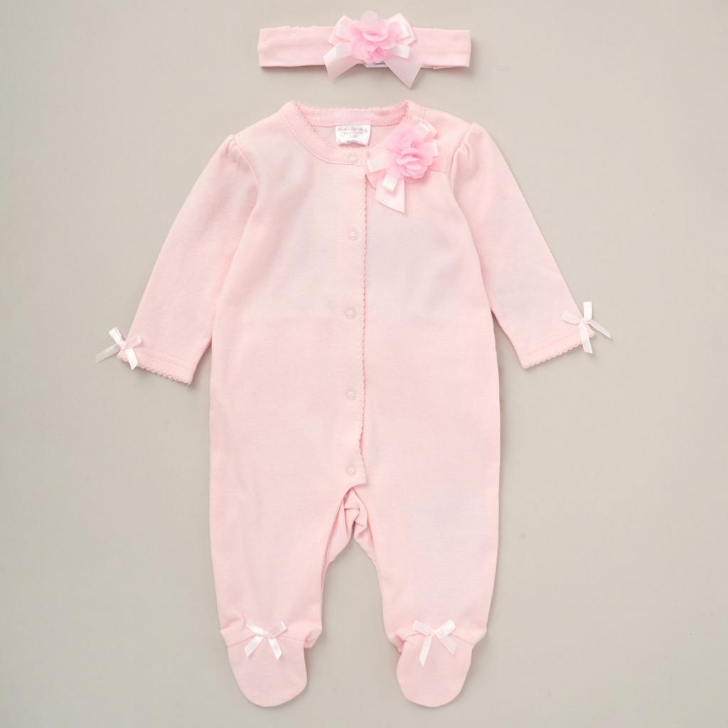 Rock a bye boutique D07142  RBD07142 All in one with padded hanger and headband(0-9 months)
