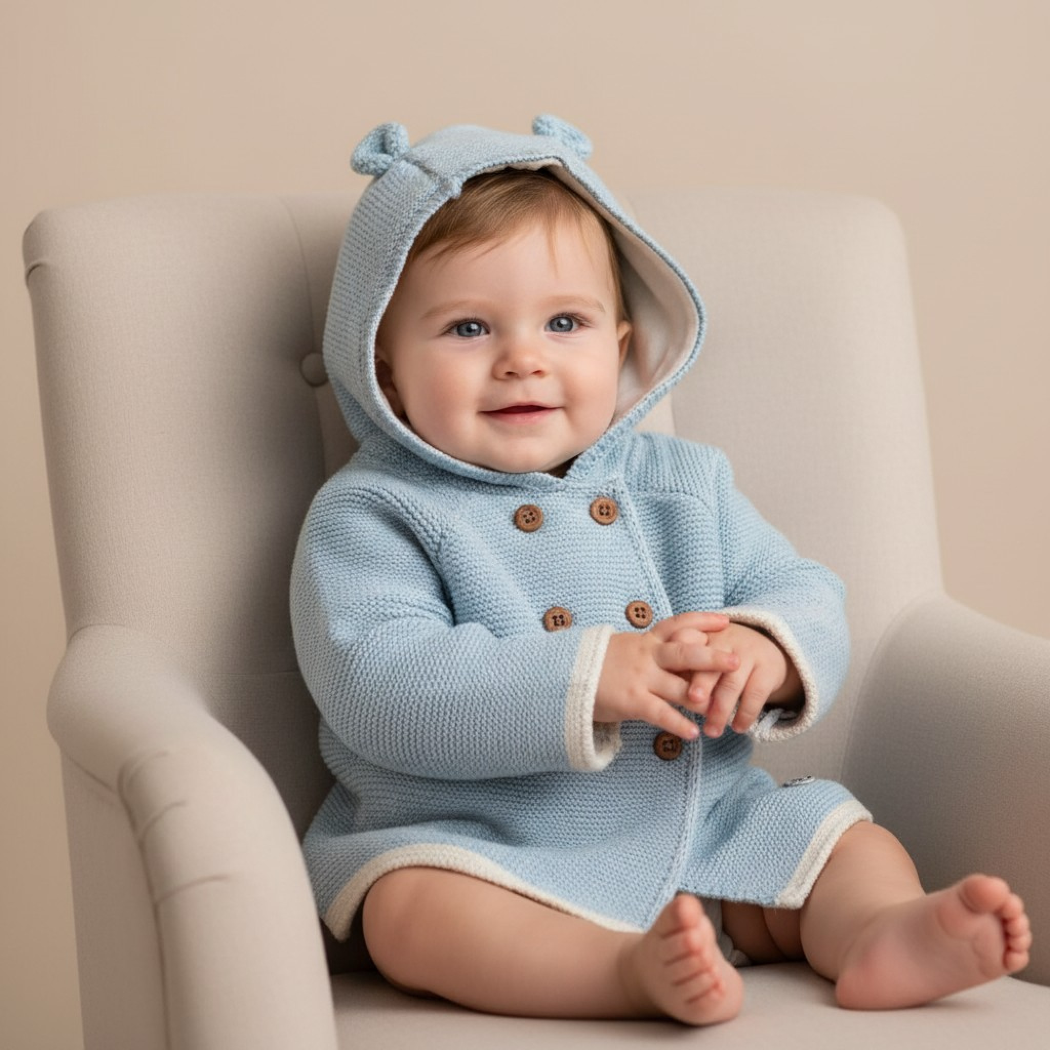 Rock a bye boutique D07151 * RBD07151-S Hooded double knit cardigan (0-9 months)